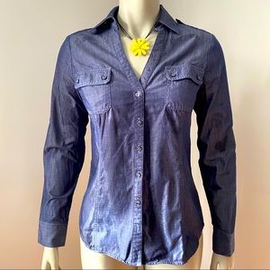 EXPRESS | Long Sleeve Blue Jeans print